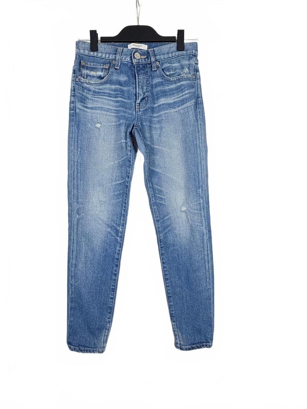MOUSSY Nylon Fit Straight Slim Jeans 0108AC12-1580 Light Wash Denim Size 26